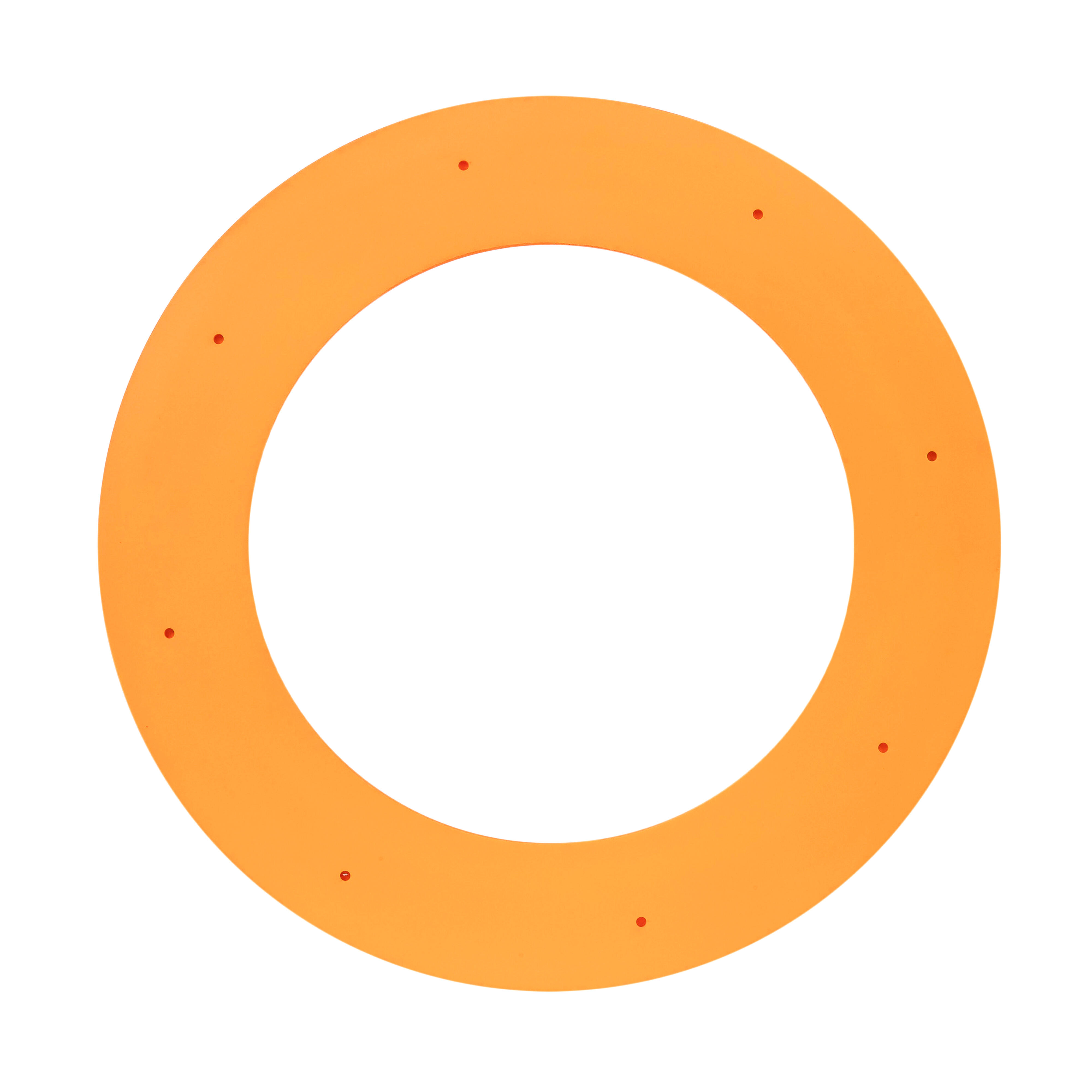 Flexible orange ring for long-distance throws.