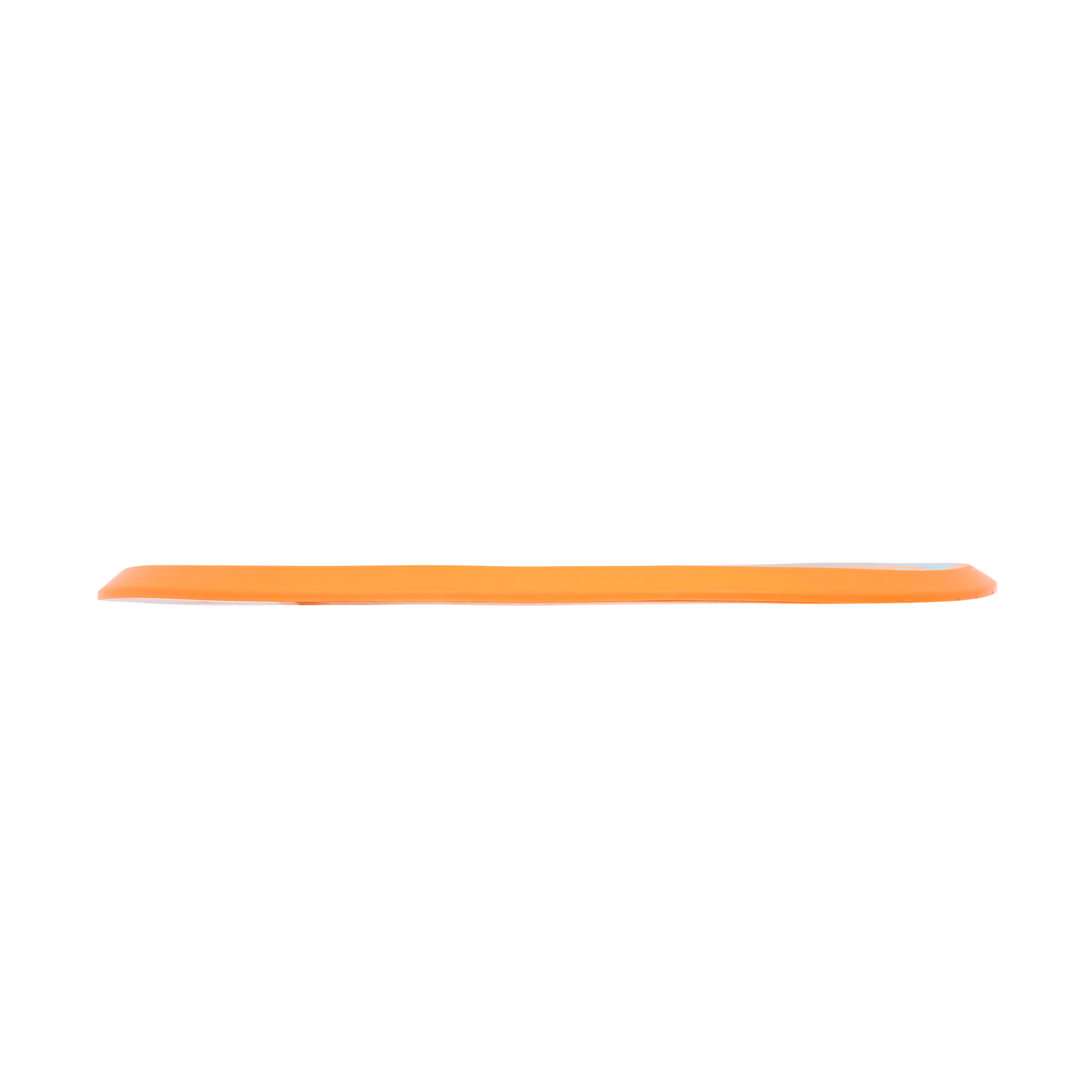 Flexible orange ring for long-distance throws.