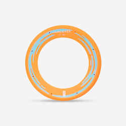 A soft orange disc for long-distance throws.