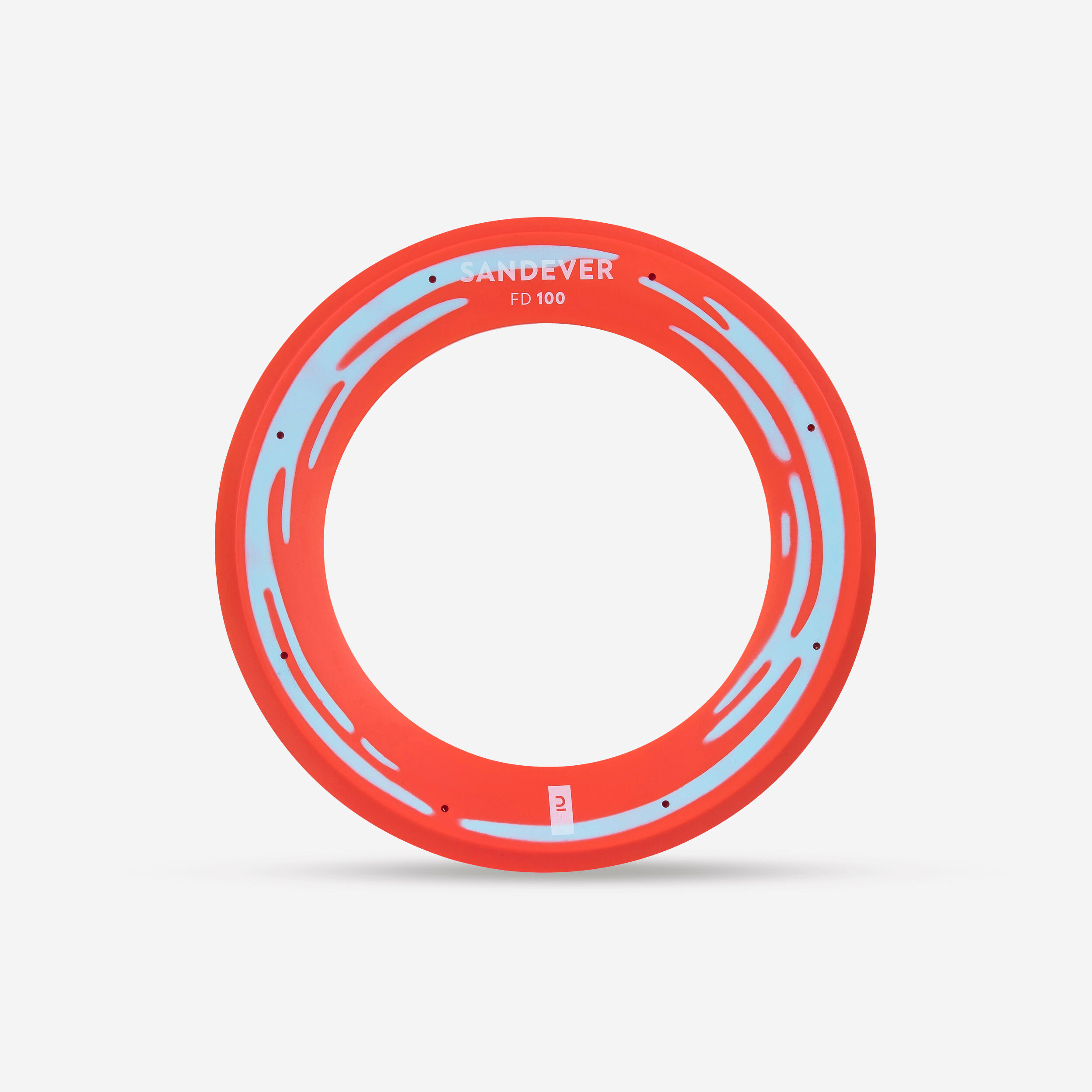 Flexible red ring for long-distance throws.