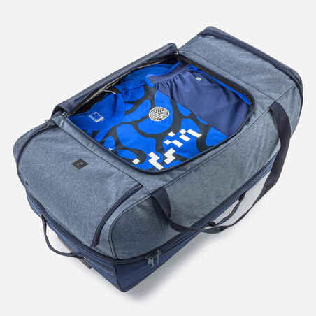 Sportinis krepšys su ratukais, 105 l, mėlynas