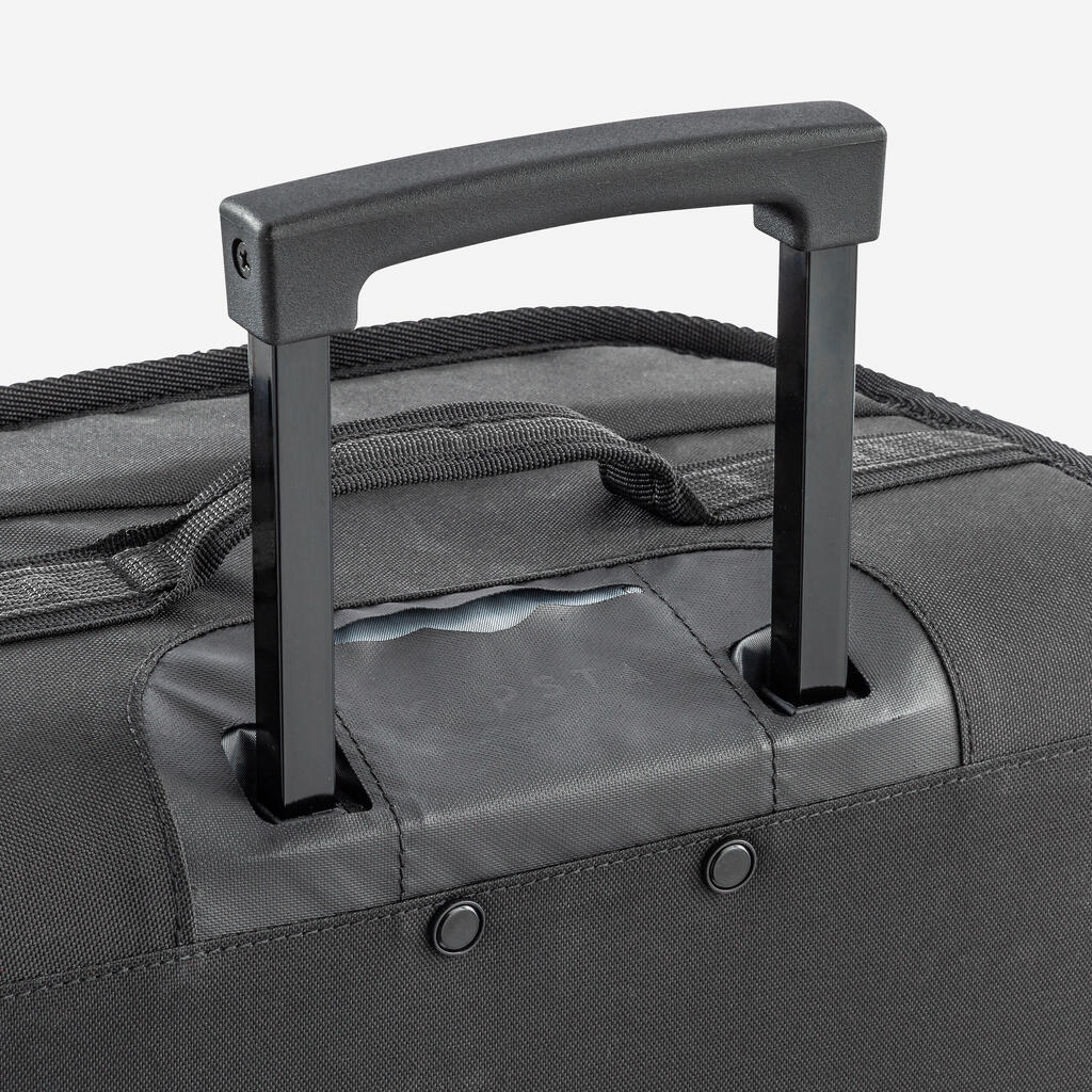 Valise 30L à roulettes - sac de voyage transport cabine - ESSENTIAL noire grise