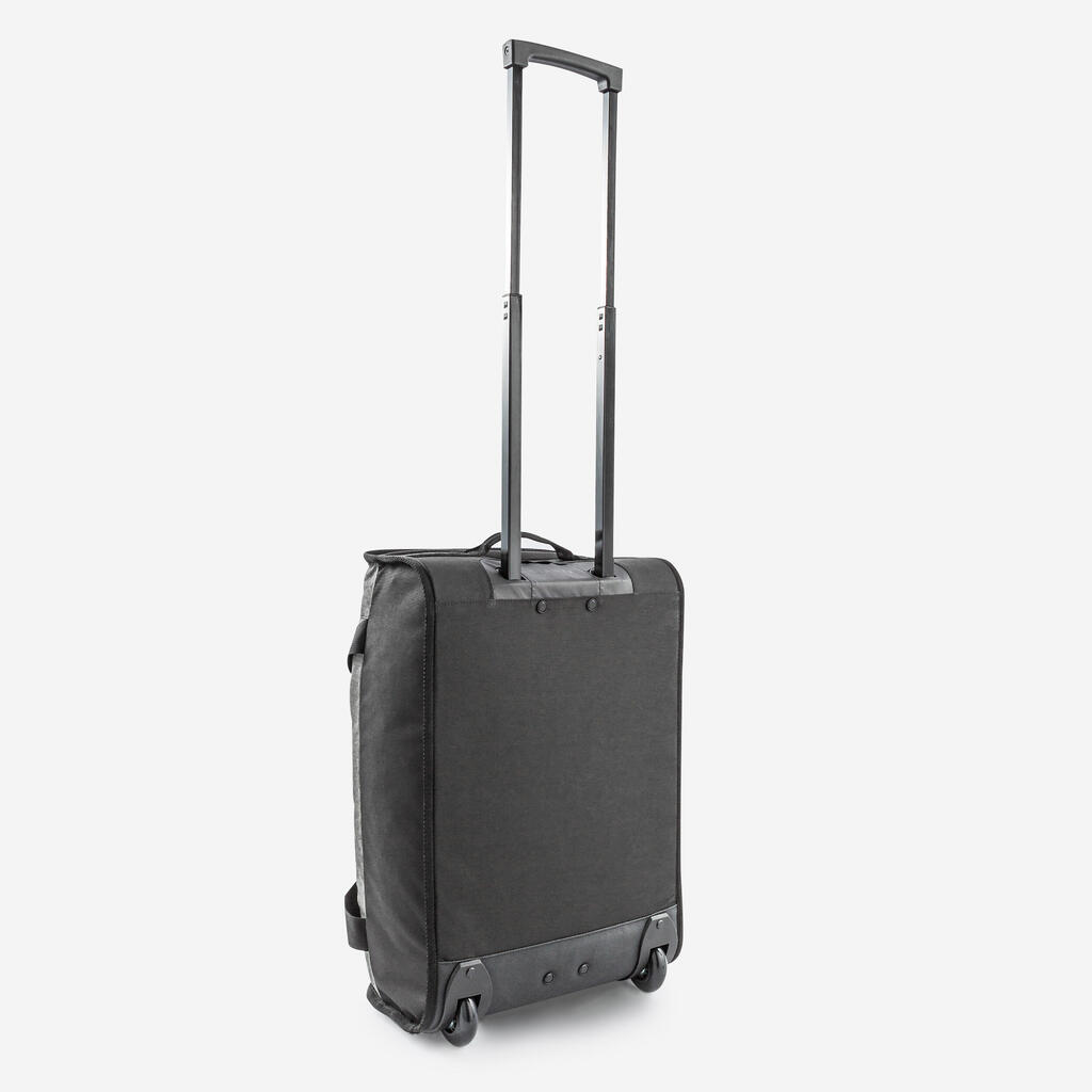 Valise 30L à roulettes - sac de voyage transport cabine - ESSENTIAL noire grise