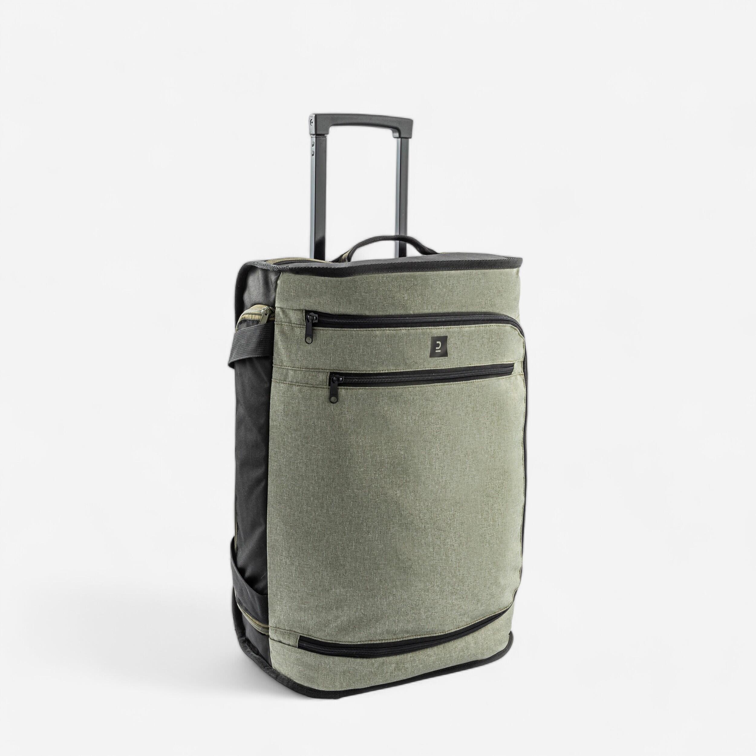 Decathlon | Trolley ESSENTIAL 30L nero-verde militare | Bagaglio a mano |  Kipsta
