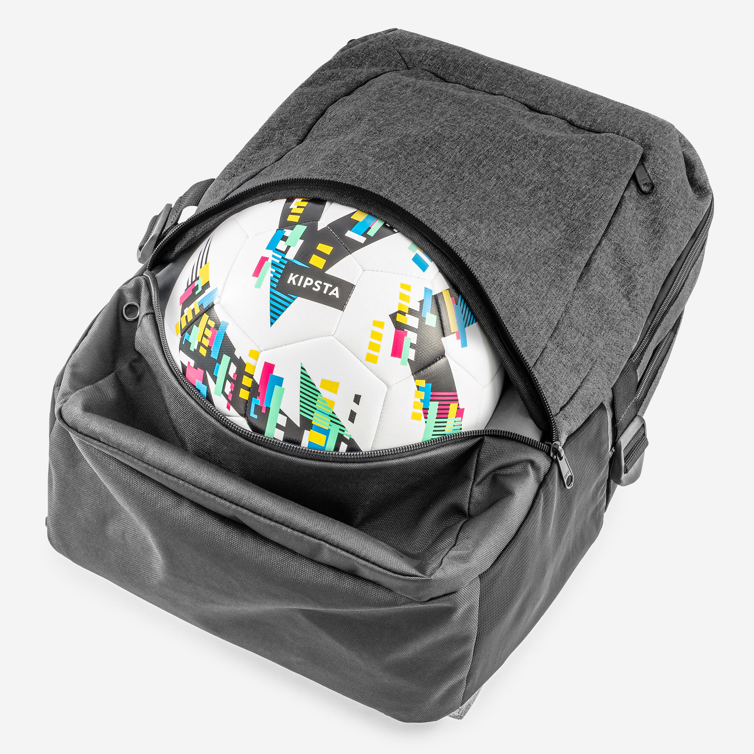 Backpack 33L Essential Dark Grey black, smoked black Kipsta Decathlon