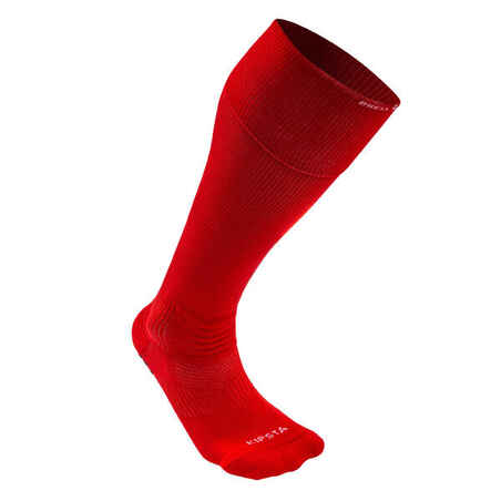 Suaugusiųjų ilgos neslystančios futbolo kojinės „Viralto II“, raudonos