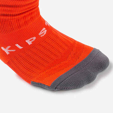 Kids' Football Socks Viralto Club - Red with Stripes