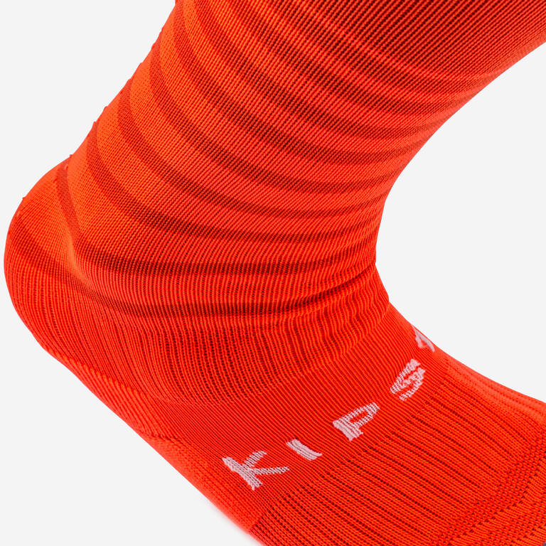 Kids' Football Socks Viralto Club - Red with Stripes