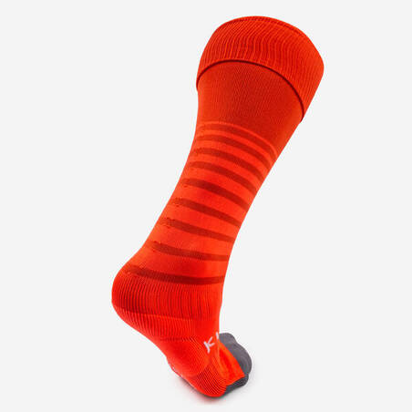 Kids' Football Socks Viralto Club - Red with Stripes