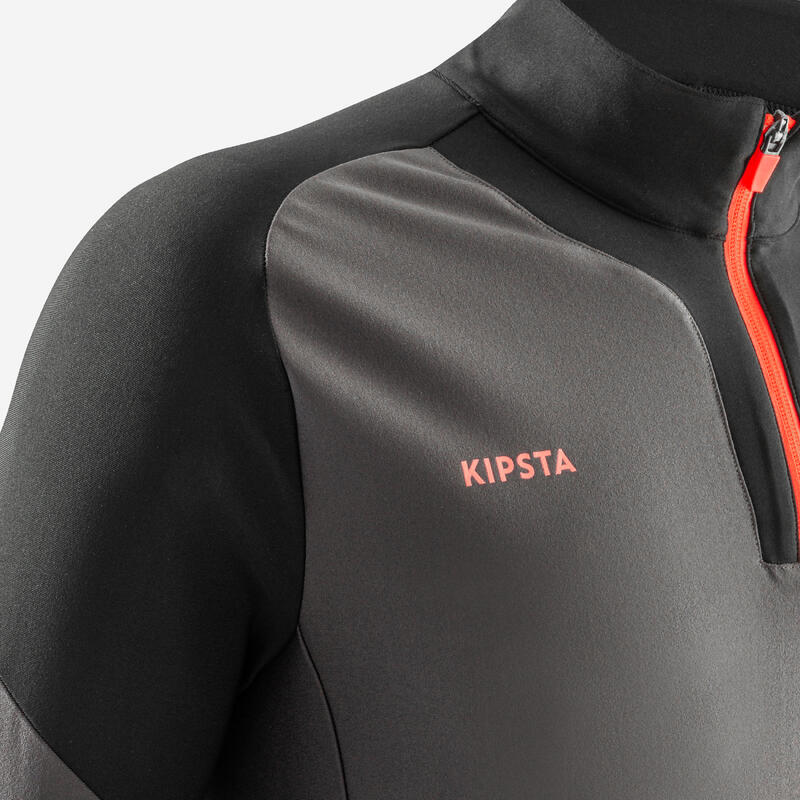 Bluza do piłki nożnej dla dzieci Kipsta Viralto Axton na krótki suwak