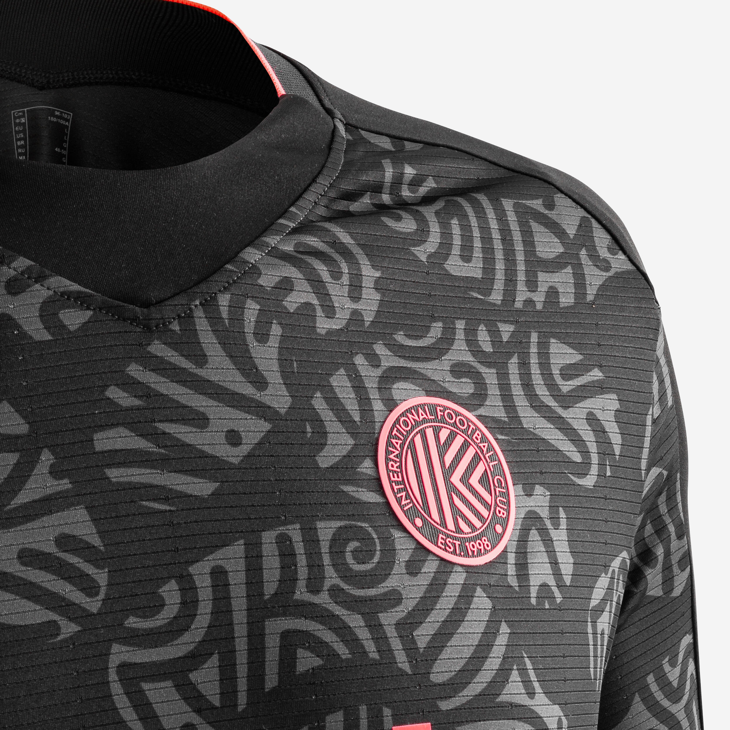 Short-Sleeved Football Shirt Viralto II - Black/Grey/Pink 4/8