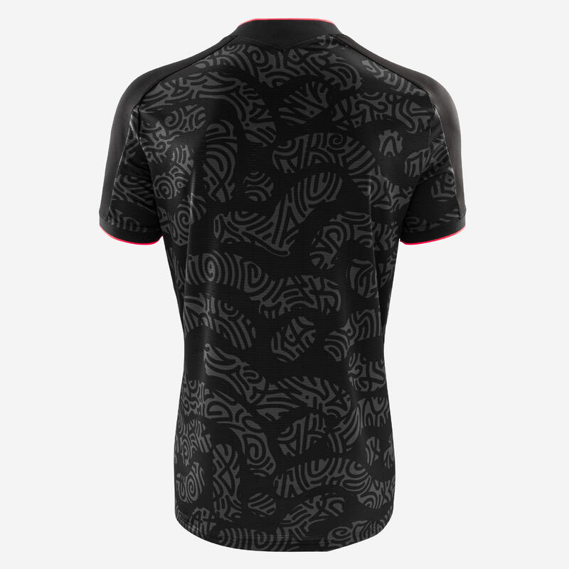 CAMISOLA DE MANGA CURTA FUTEBOL VIRALTO II PRETO/CINZENTO/ROSA