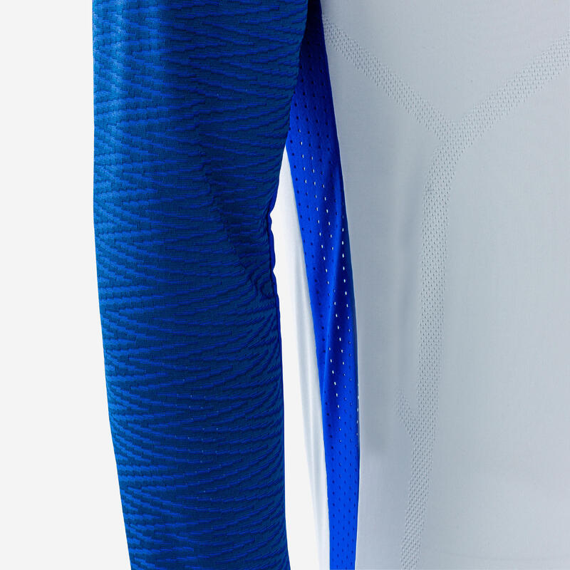 Camisola de Futebol 1/2 Fecho CLR Azul e Cinzento