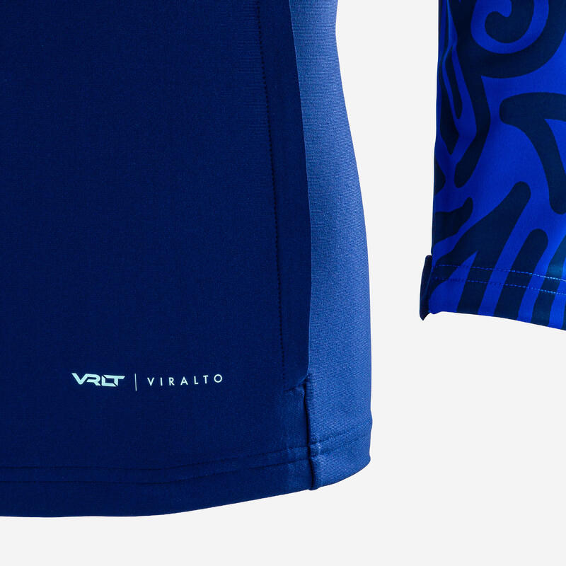 Felpa calcio uomo VIRALTO LETTERS 1/2 zip blu