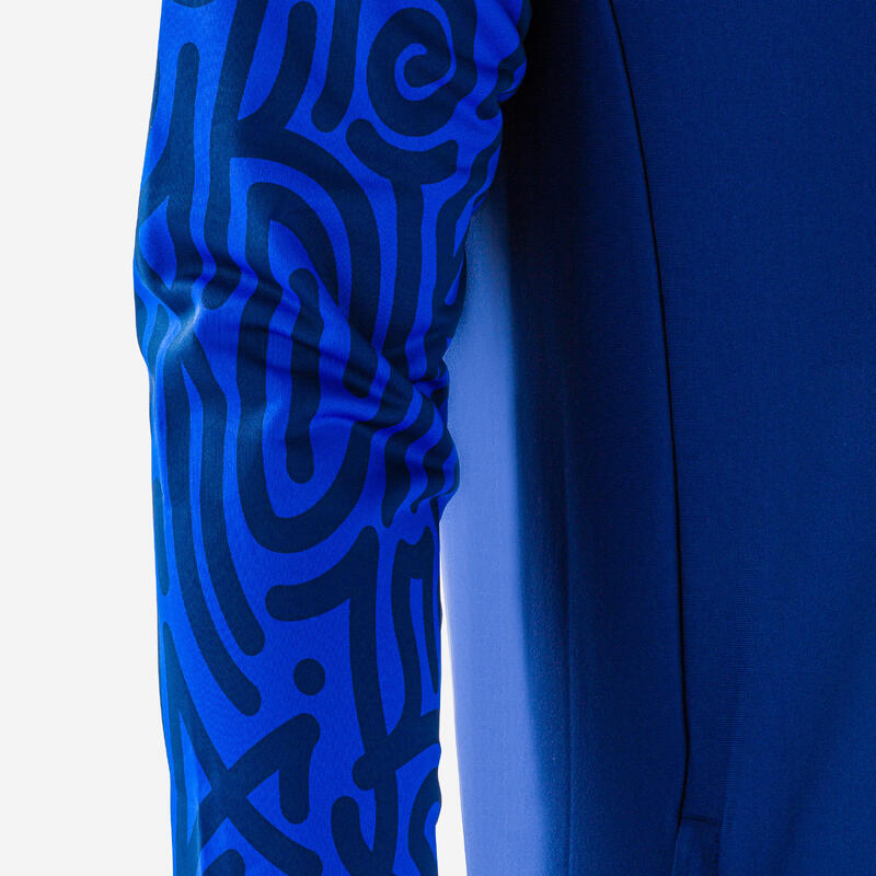Damen/Herren Fussball Sweatshirt 1/2 Zip - Viralto Letters marineblau/blau 