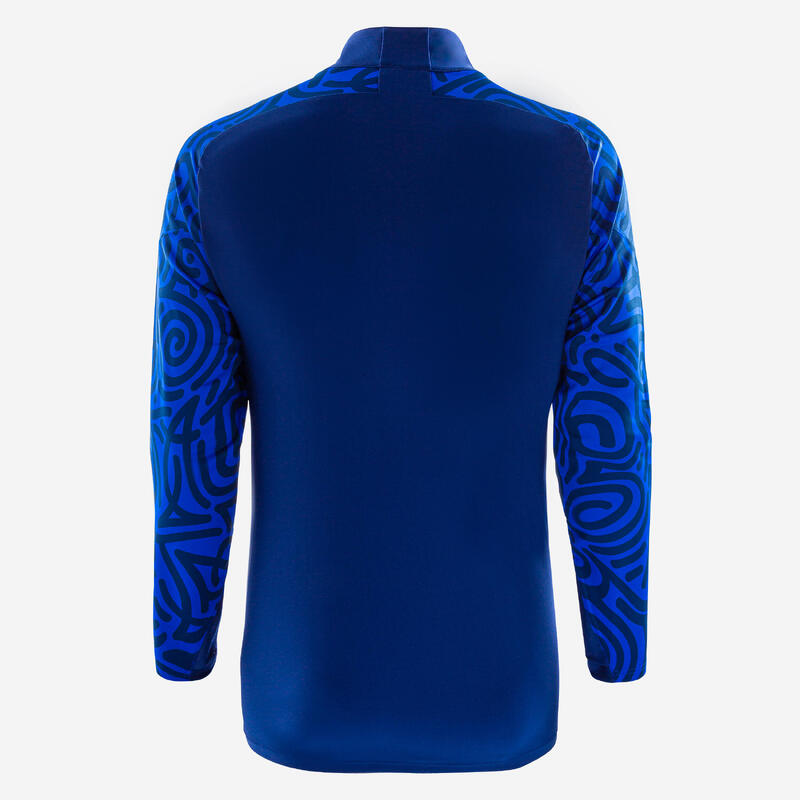 Felpa calcio uomo VIRALTO LETTERS 1/2 zip blu