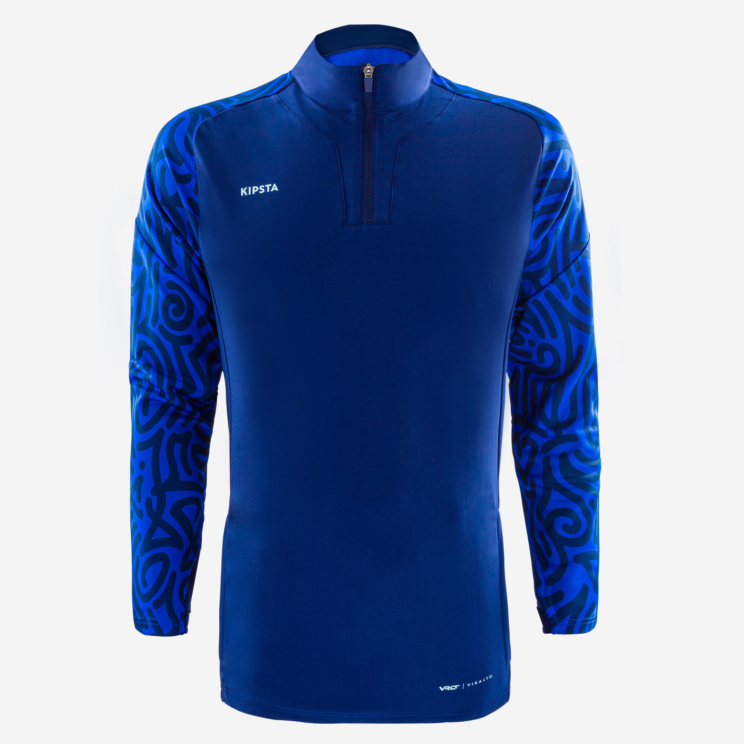 Bluză cu fermoar scurt Fotbal VIRALTO LETTERS Bleumarin-Albastru Bărbați barbati