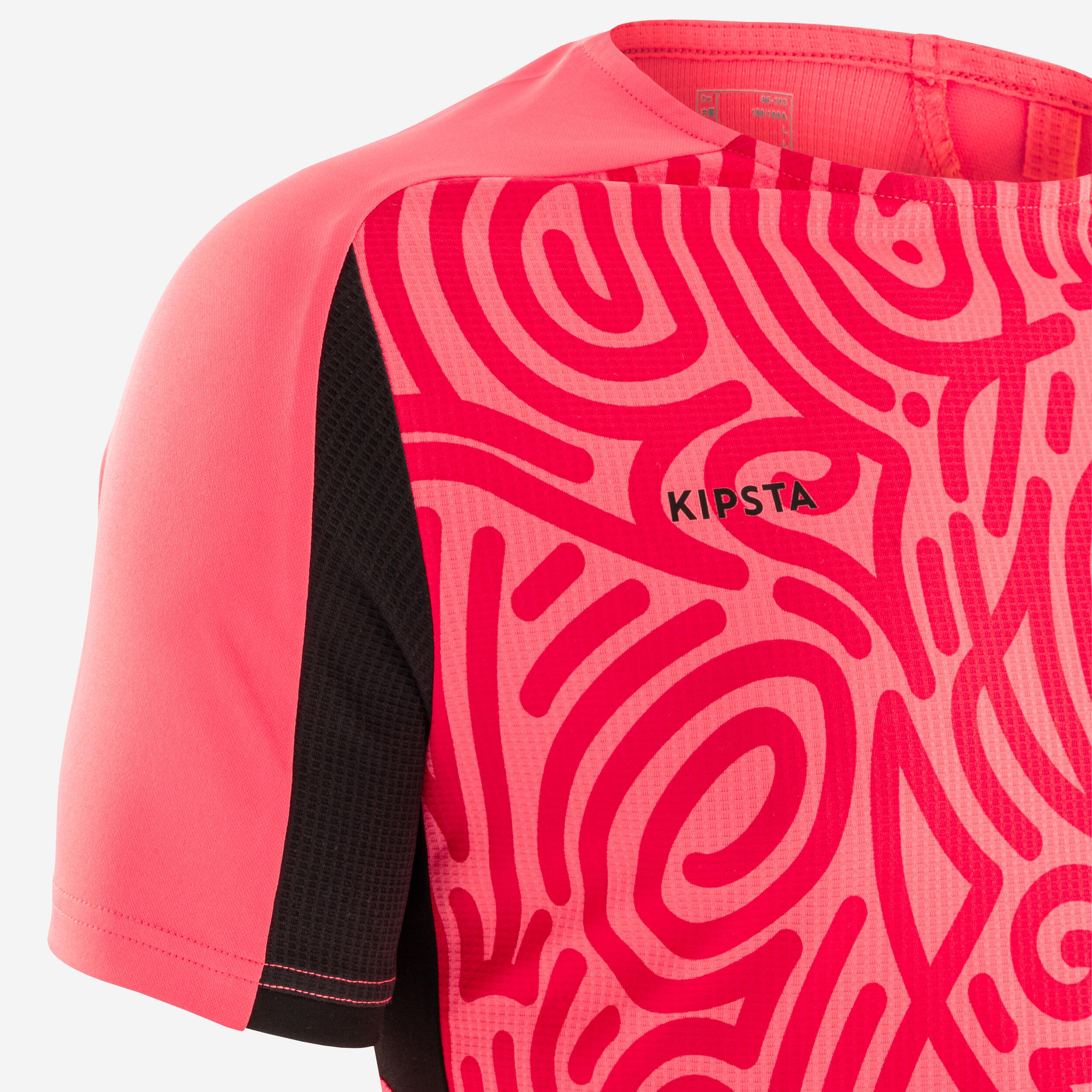 Short-Sleeved Football Shirt Viralto Solo Letters - Neon Pink 3/8