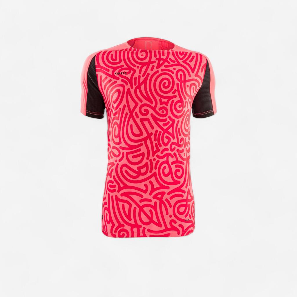 Neon roze majica kratkih rukava za fudbal VIRALTO SOLO LETTERS