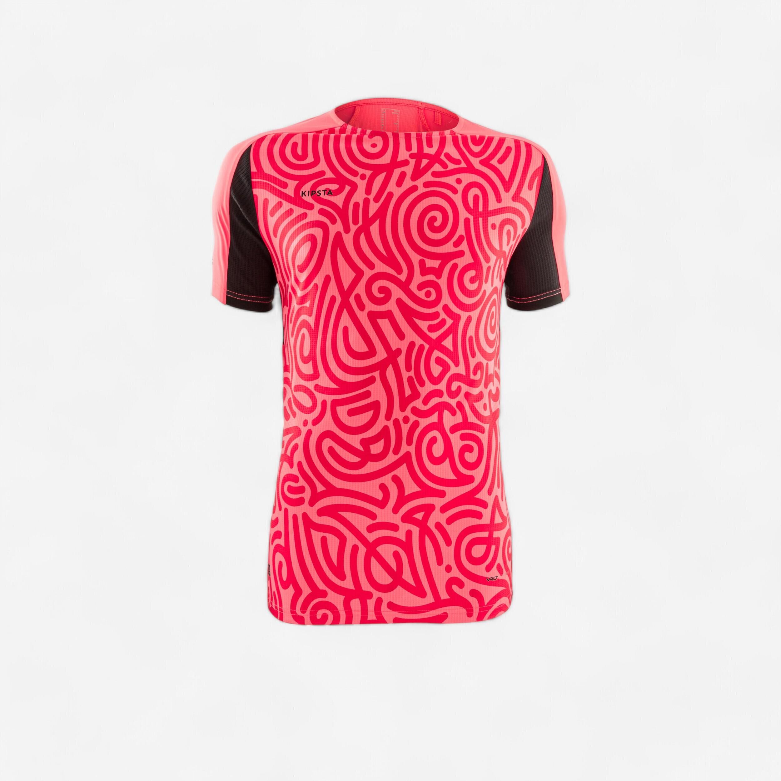 KIPSTA Short-Sleeved Football Shirt Viralto Solo Letters - Neon Pink