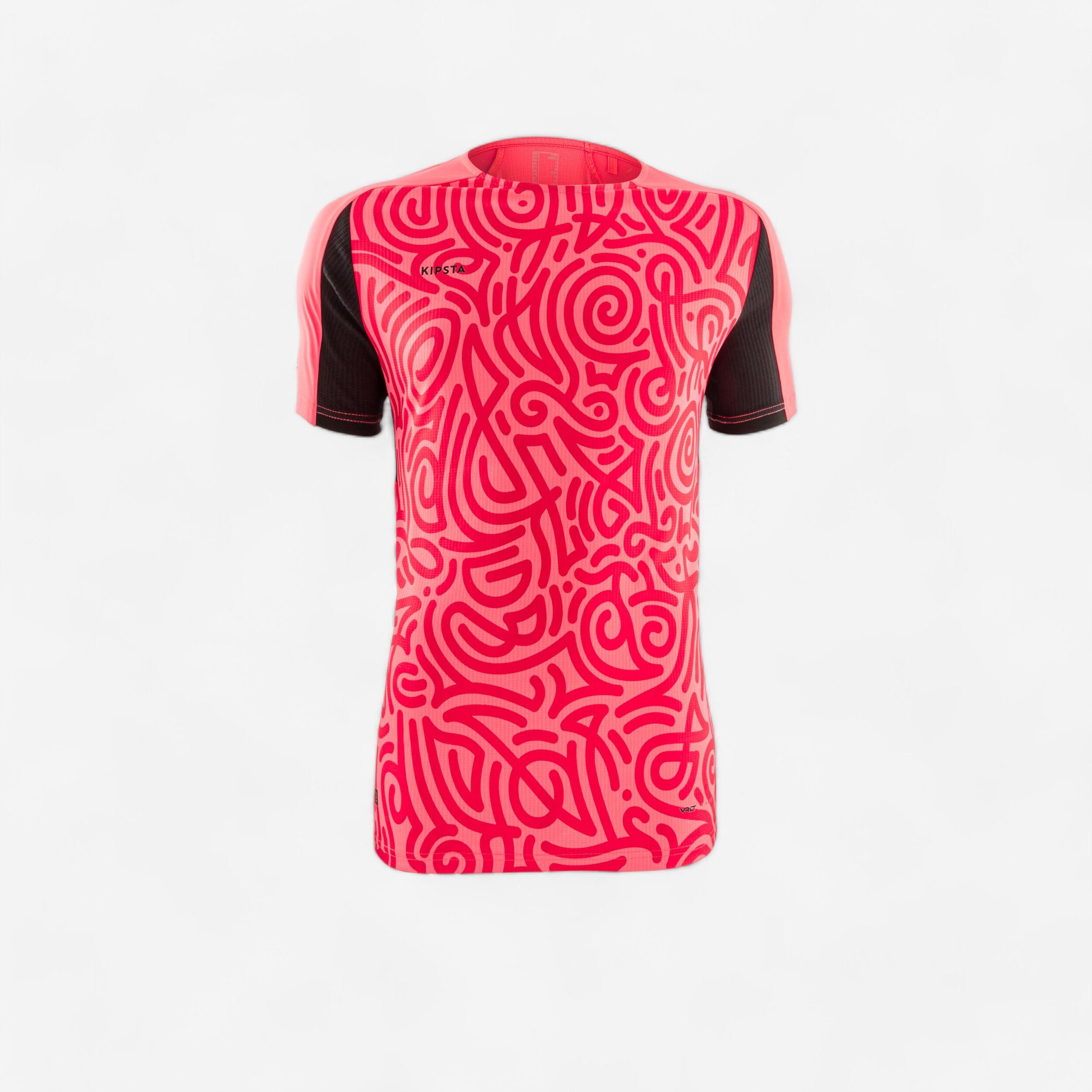 Short Sleeved Football Shirt Viralto Solo Letters Neon Pink