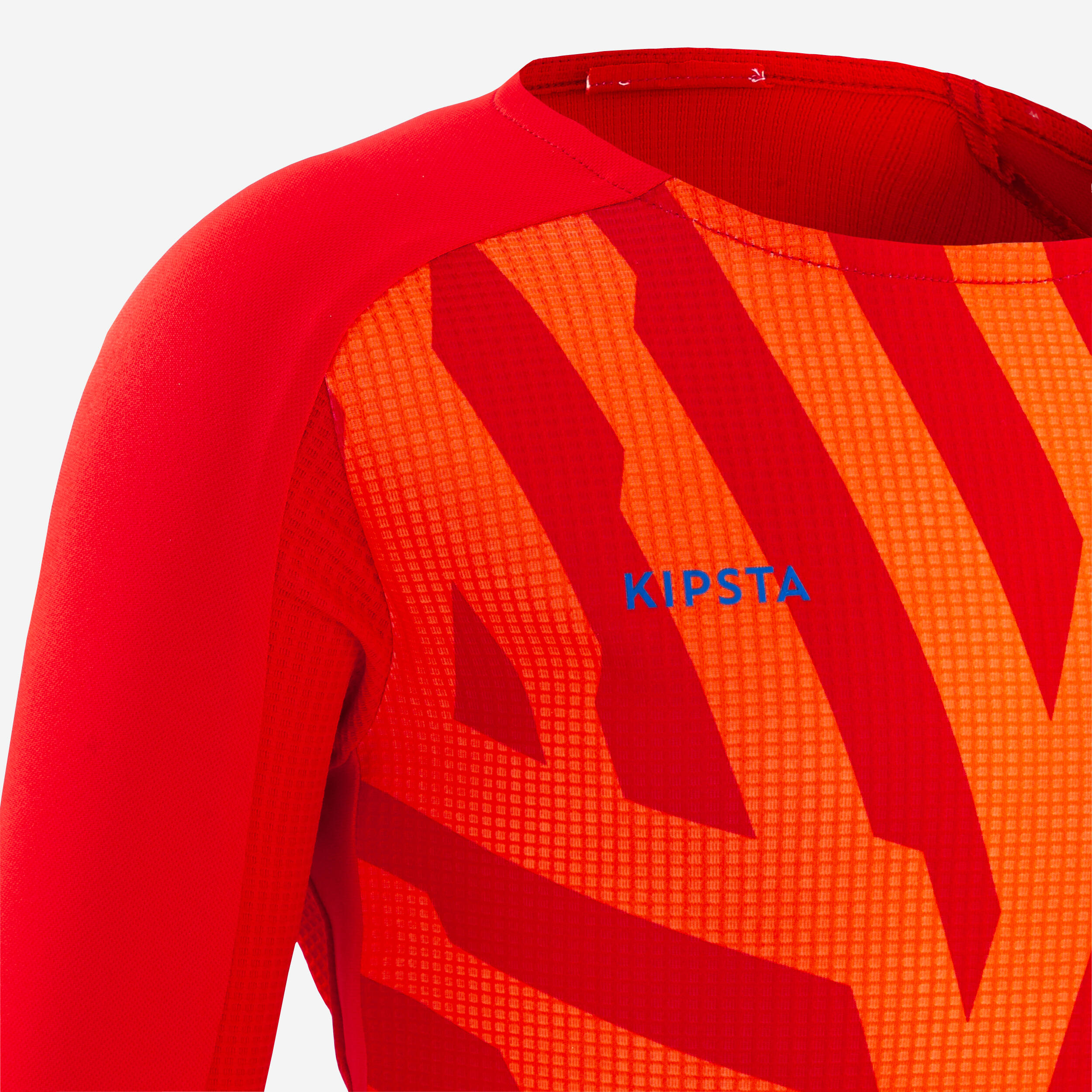 Kids' Long-Sleeved Football Shirt Viralto Aqua - Orange & Red 2/8