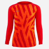 Narandžasto-crvena dečja majica dugih rukava za fudbal VIRALTO AQUA