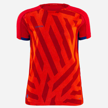 Majica za nogomet Viralto Axton dječja crveno-narančasto-plava