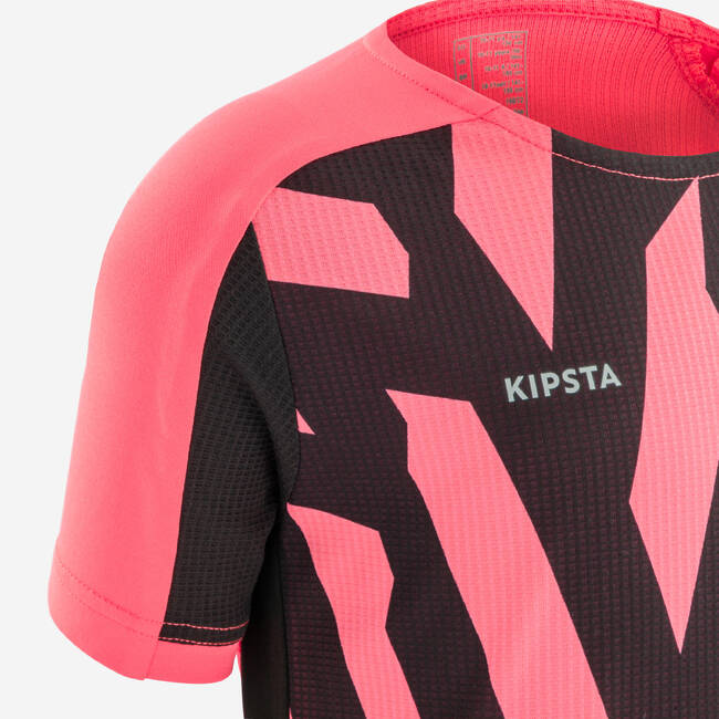 Kids Football Jersey Shirt Viralto - Pink & Black