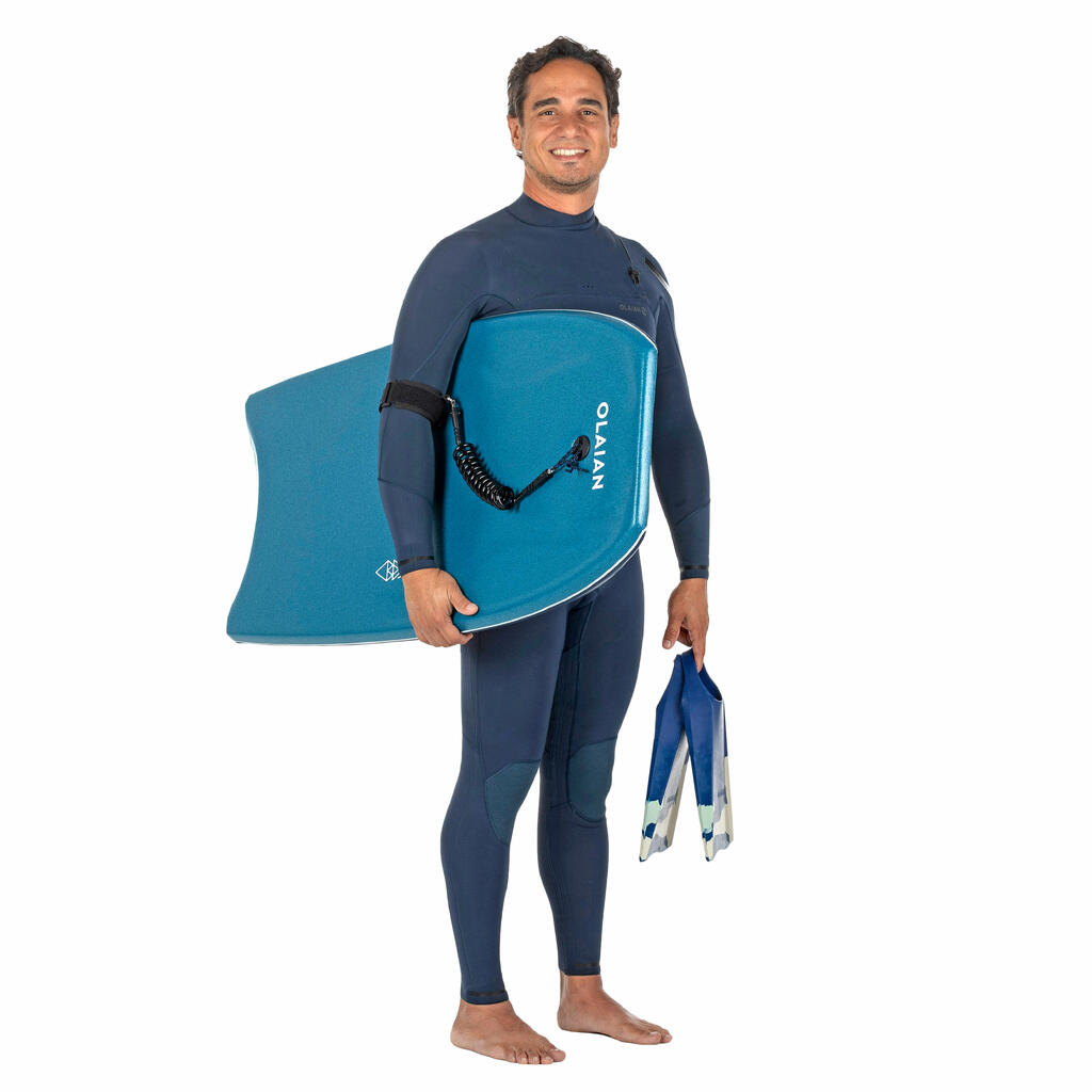 Bodyboard 500 bleu / orange avec leash