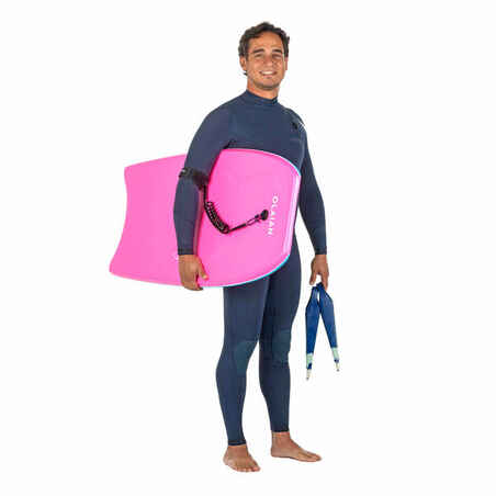 Bodyboard 500 pink white with leash