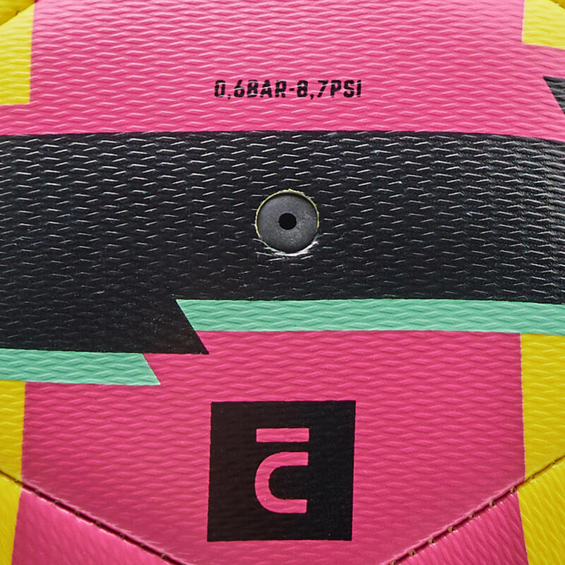 Pallone calcio LEARNING BALL taglia 5 giallo-rosa