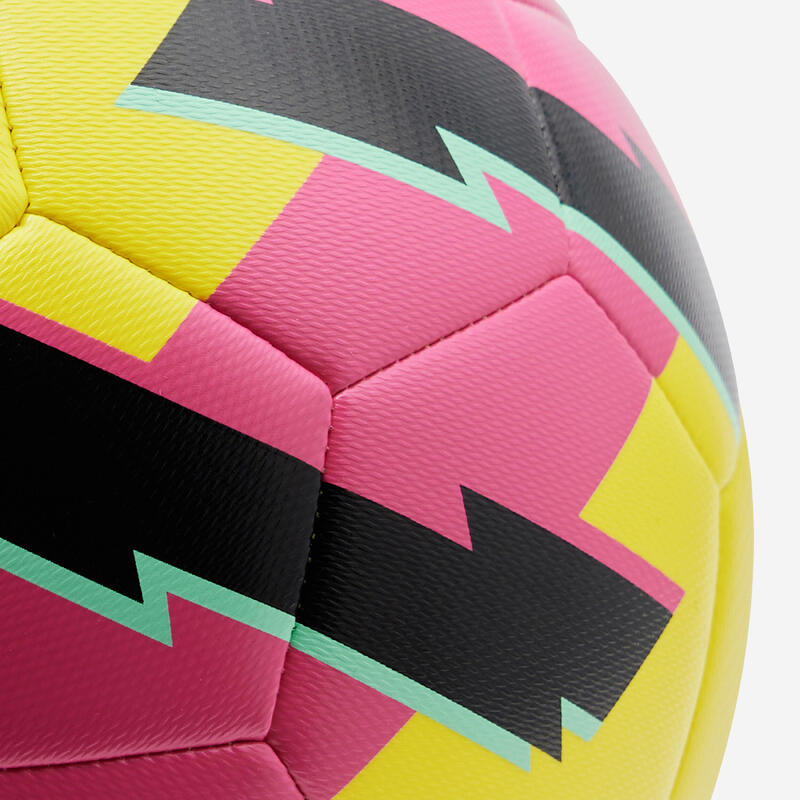 Lichte voetbal Learning Ball geel/roze maat 5