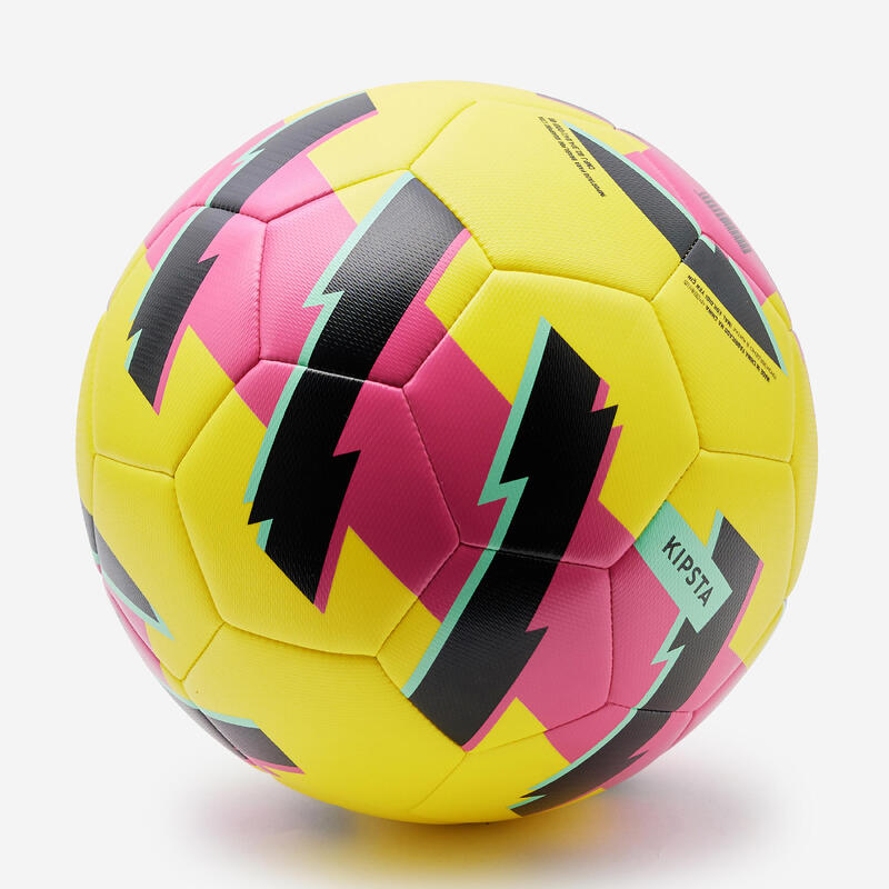 Lichte voetbal Learning Ball geel/roze maat 5