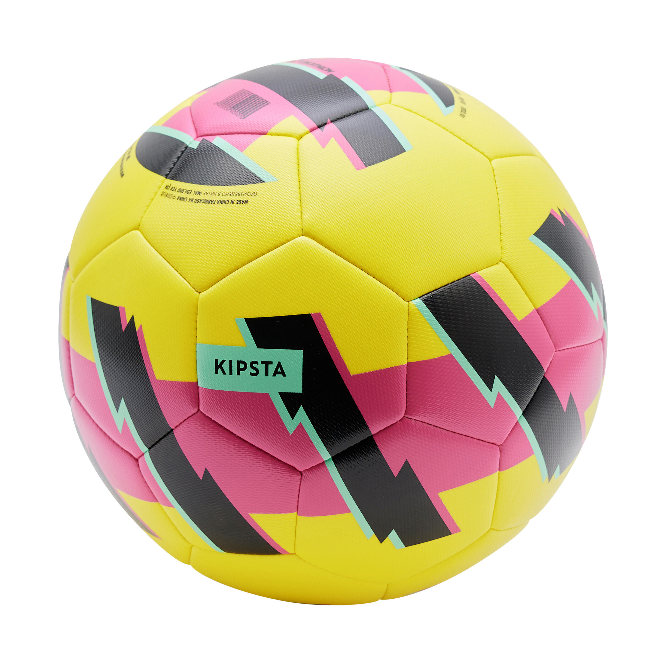 Kids' Size 5 Lightweight Learning Soccer Ball -  Yellow/Pink - KIPSTA