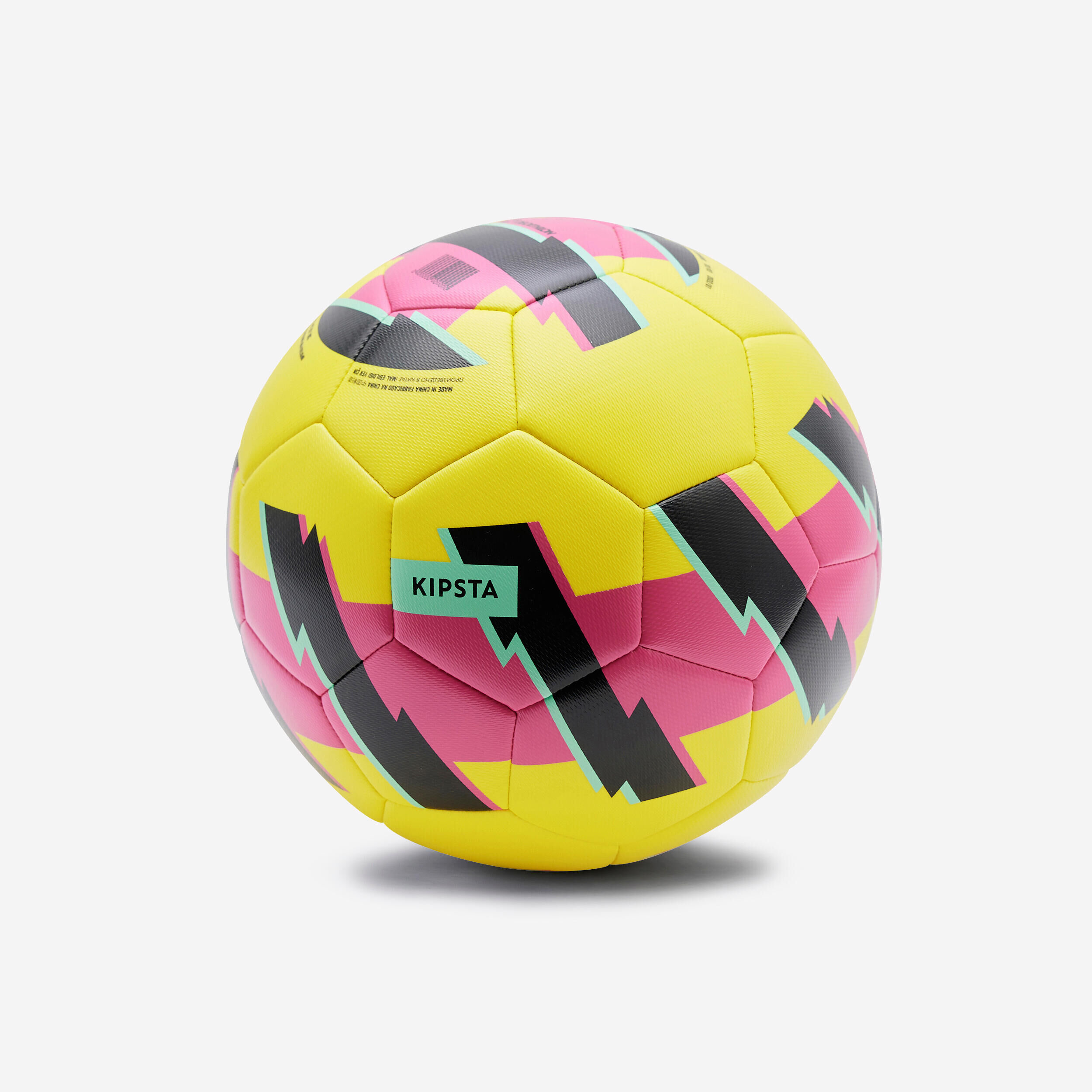 KIPSTA Football Light Learning Ball Size 5 - Yellow/Pink