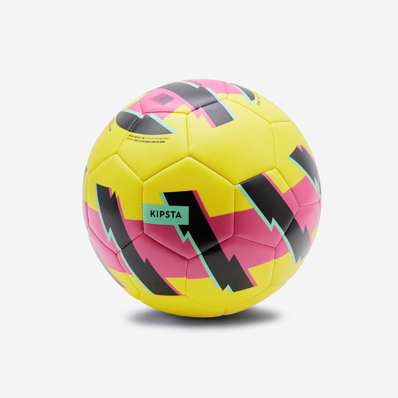 Lichte voetbal Learning Ball geel roze maat 5