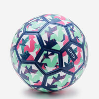 Fudbalska lopta za učenje lagana veličina 4 plavo-zeleno-ljubičasta