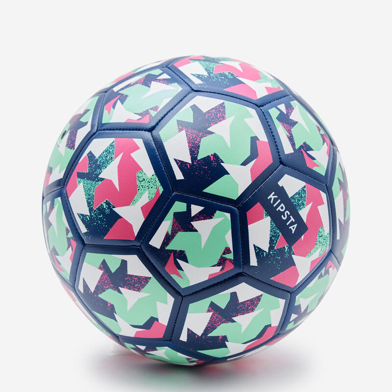 Lichte voetbal Learning Ball blauw/groen/roze maat 4