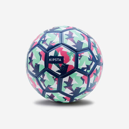 Fudbalska lopta za učenje lagana veličina 4 plavo-zeleno-ljubičasta
