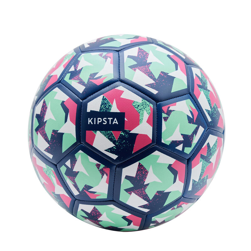 Lichte voetbal Learning Ball blauw/groen/roze maat 4