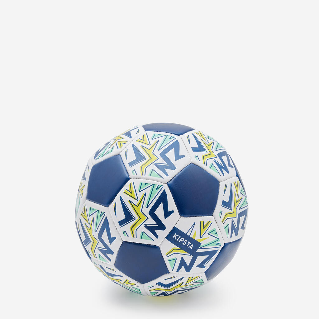 Futbalová minilopta pre deti Learning Ball veľkosť 1 bielo-modrá