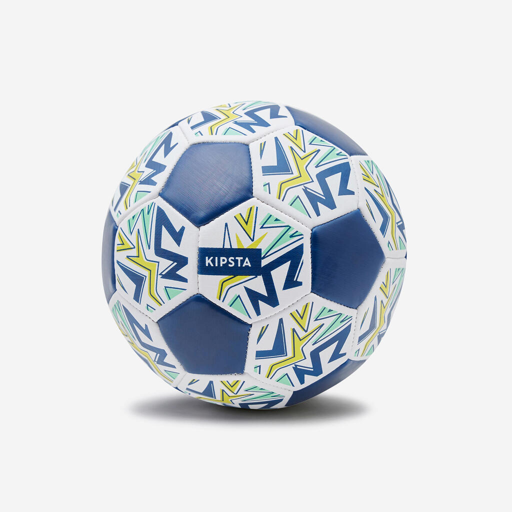 Mažas futbolo kamuolys pradedantiesiems, 1 dydžio, baltas, mėlynas