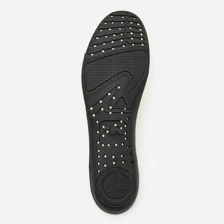 Παιδικά δερμάτινα παπούτσια ποδοσφ. με κορδόνια Viralto II Turf - Μαύρο/Κεραυνός