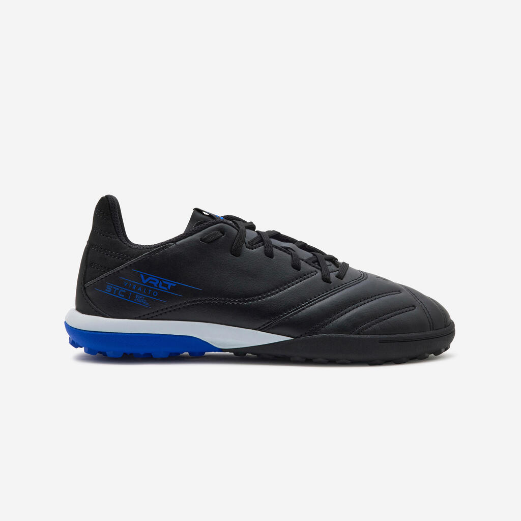 CHAUSSURES DE FOOTBALL ENFANT EN CUIR ET A LACETS VIRALTO II TURF TF NOIR ECLAIR