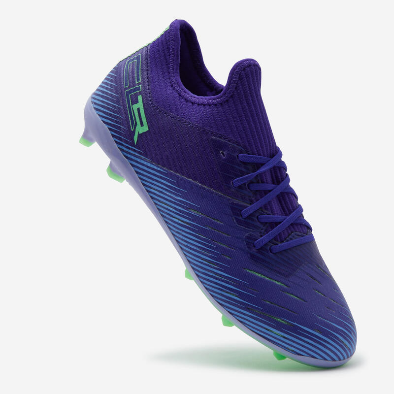 Voetbalschoenen kind CLR FG Alpha paars