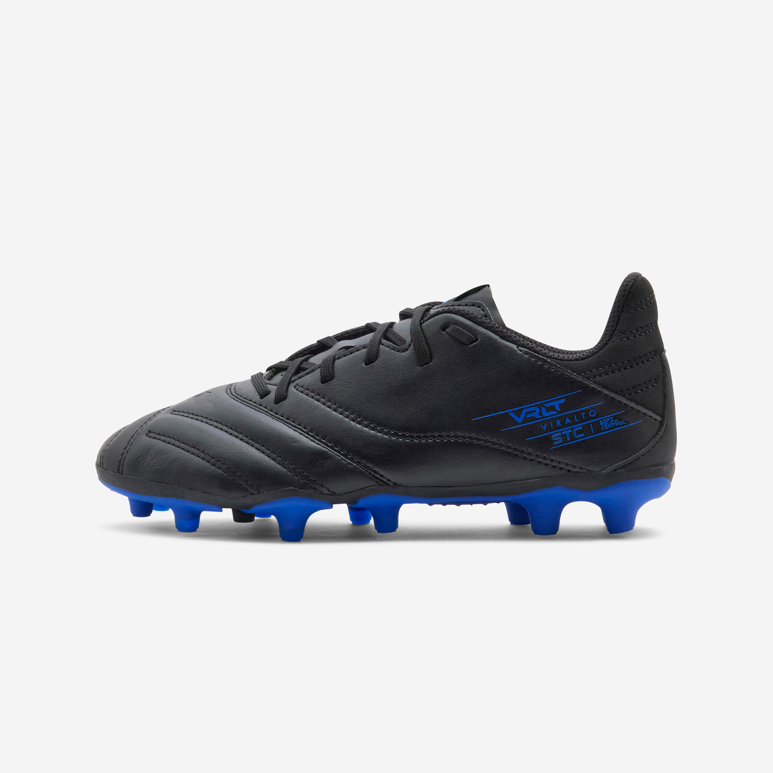 Kids' Lace-Up Leather Football Boots Viralto II FG - Black/Lightning 1/10