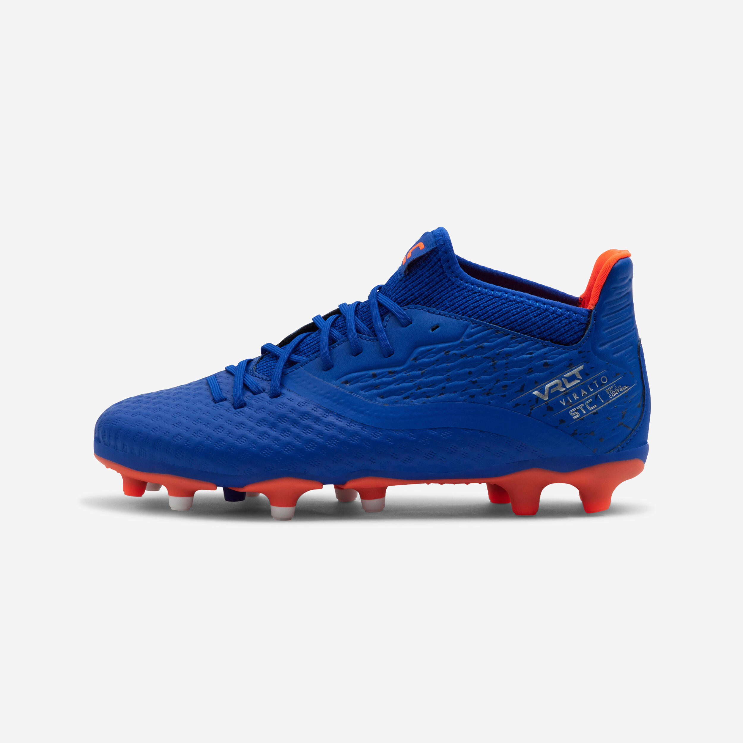 VIRALTO III FG BLUE AND ORANGE LACE-UP CHILDREN'S SOCCER BOOTS