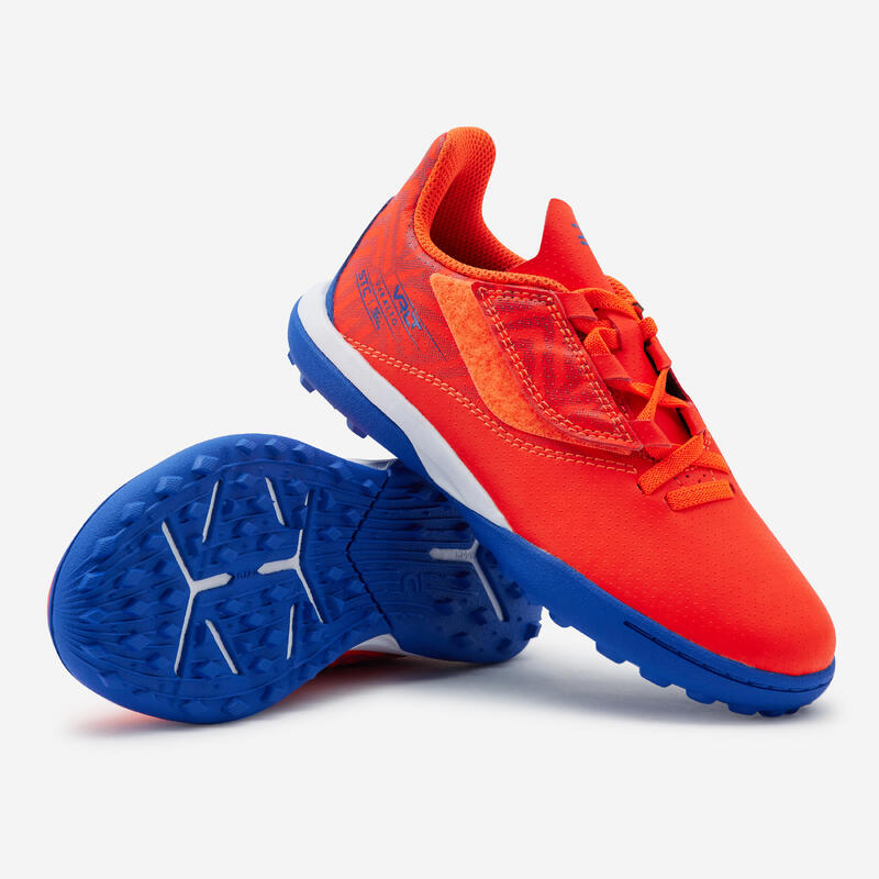 VOETBALSCHOENEN VOOR KINDEREN VIRALTO I EASY TURF TF KLITTENBAND ORANJE/BLAUW