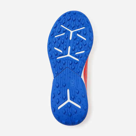 נעלי כדורגל לילדים עם סקוץ', דגם Viralto I Easy Turf - כתום/ כחול